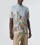 Etro Printed cotton piqué polo shirt