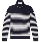 Mr P. - Striped Virgin Wool Rollneck Sweater - Blue