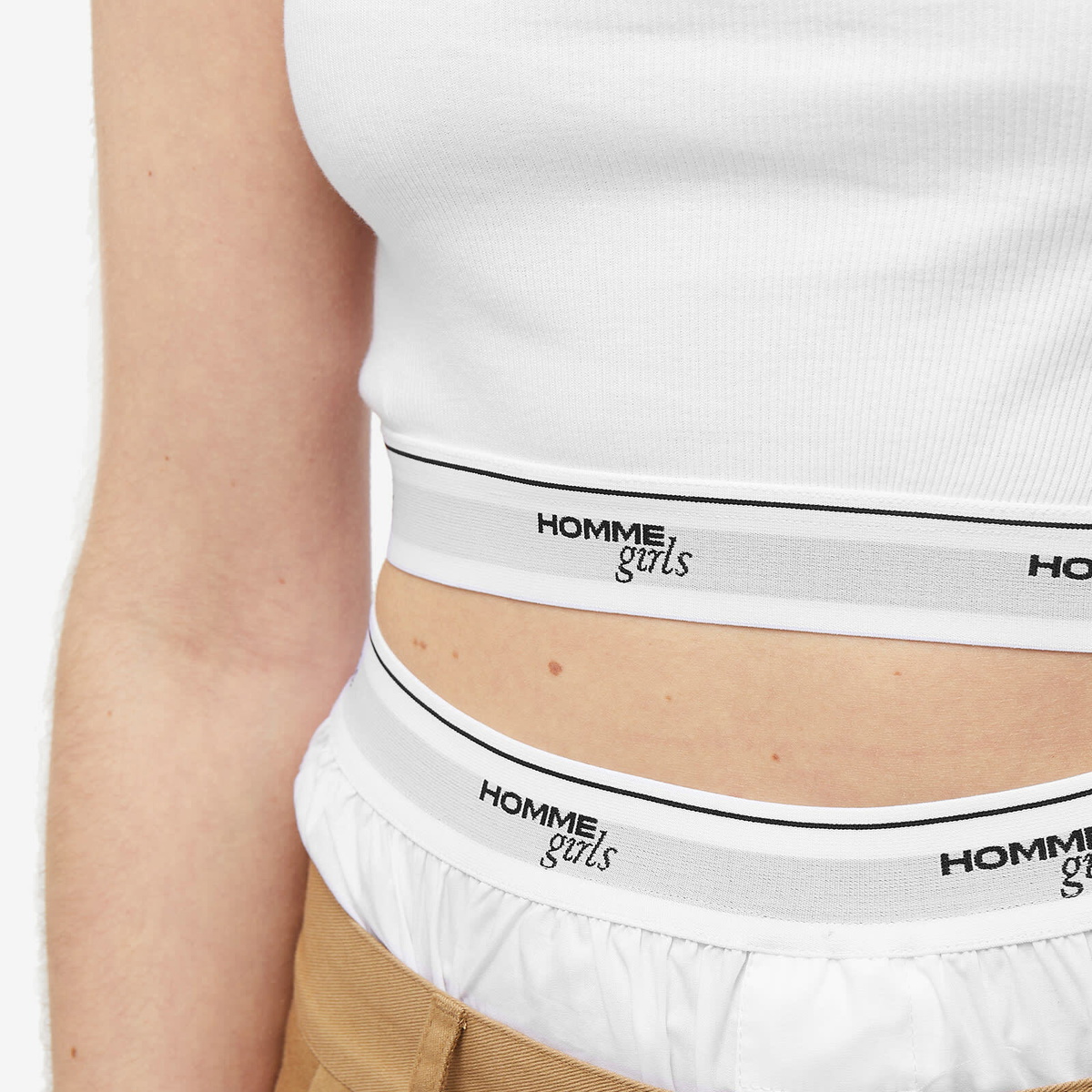 Logo Cropped Tank in White – HOMMEGIRLS