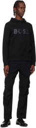 BOSS Black Printed-Logo Hoodie