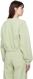 Sporty & Rich Green Vendome Cropped Sweatshirt
