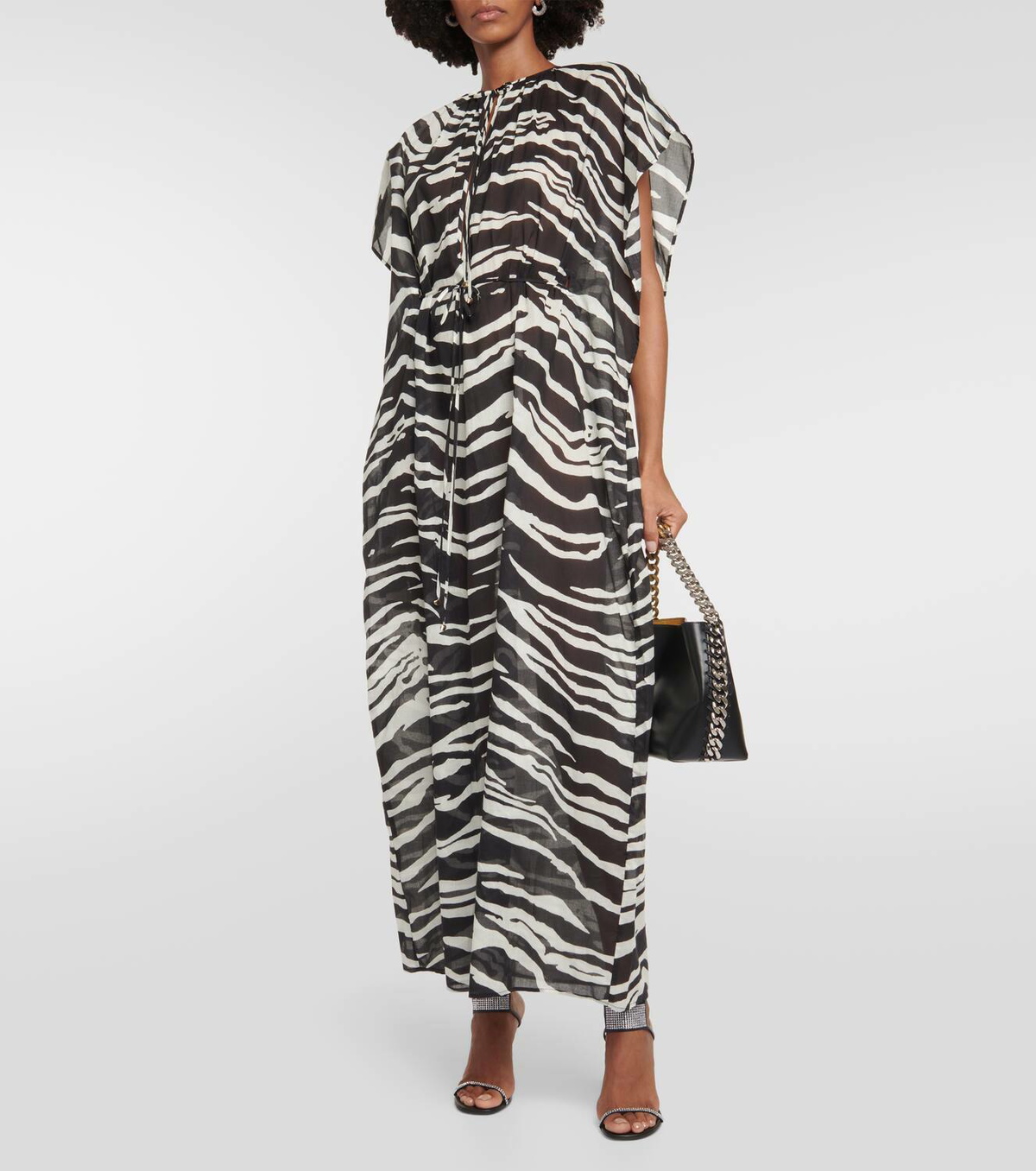 Stella McCartney Zebra-print cotton maxi dress