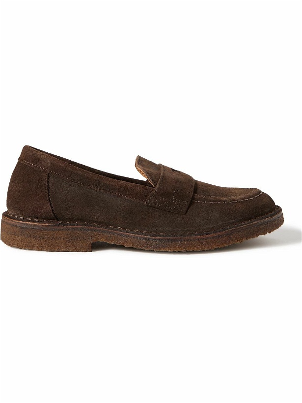 Photo: Drake's - Suede Penny Loafers - Brown