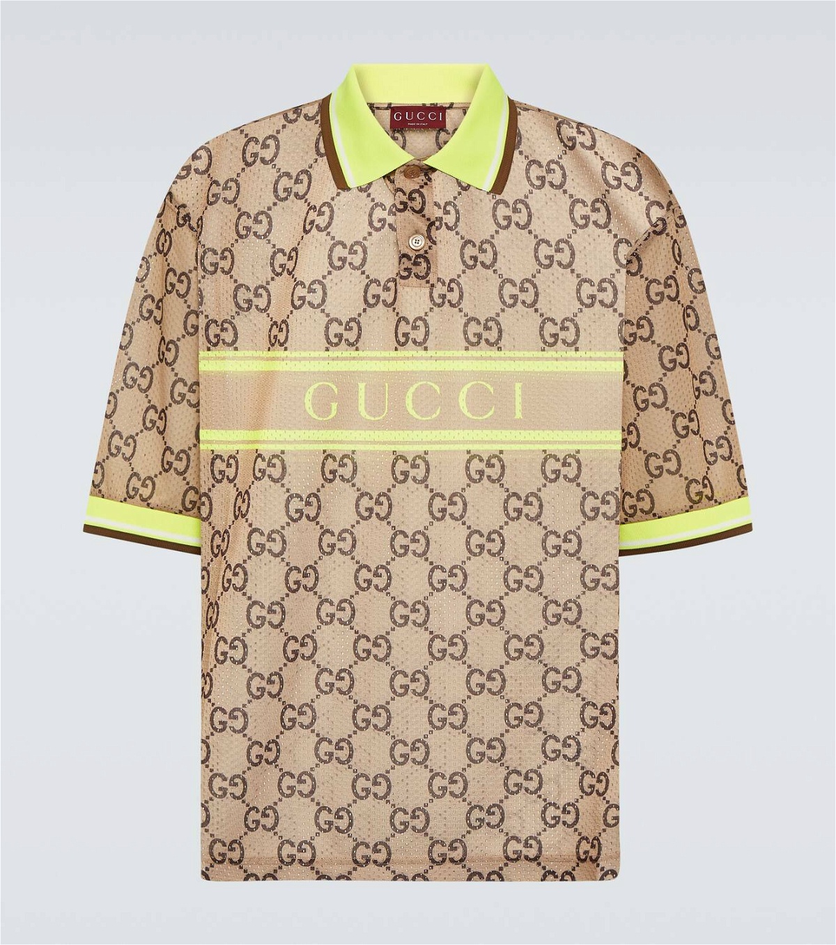 Gucci GG printed mesh polo shirt