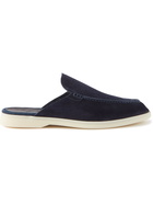 Loro Piana - Babouche Walk Suede Backless Loafer - Blue