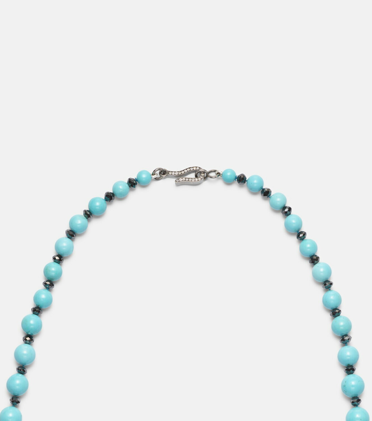Ileana Makri Beaded necklace with turquoise and diamonds