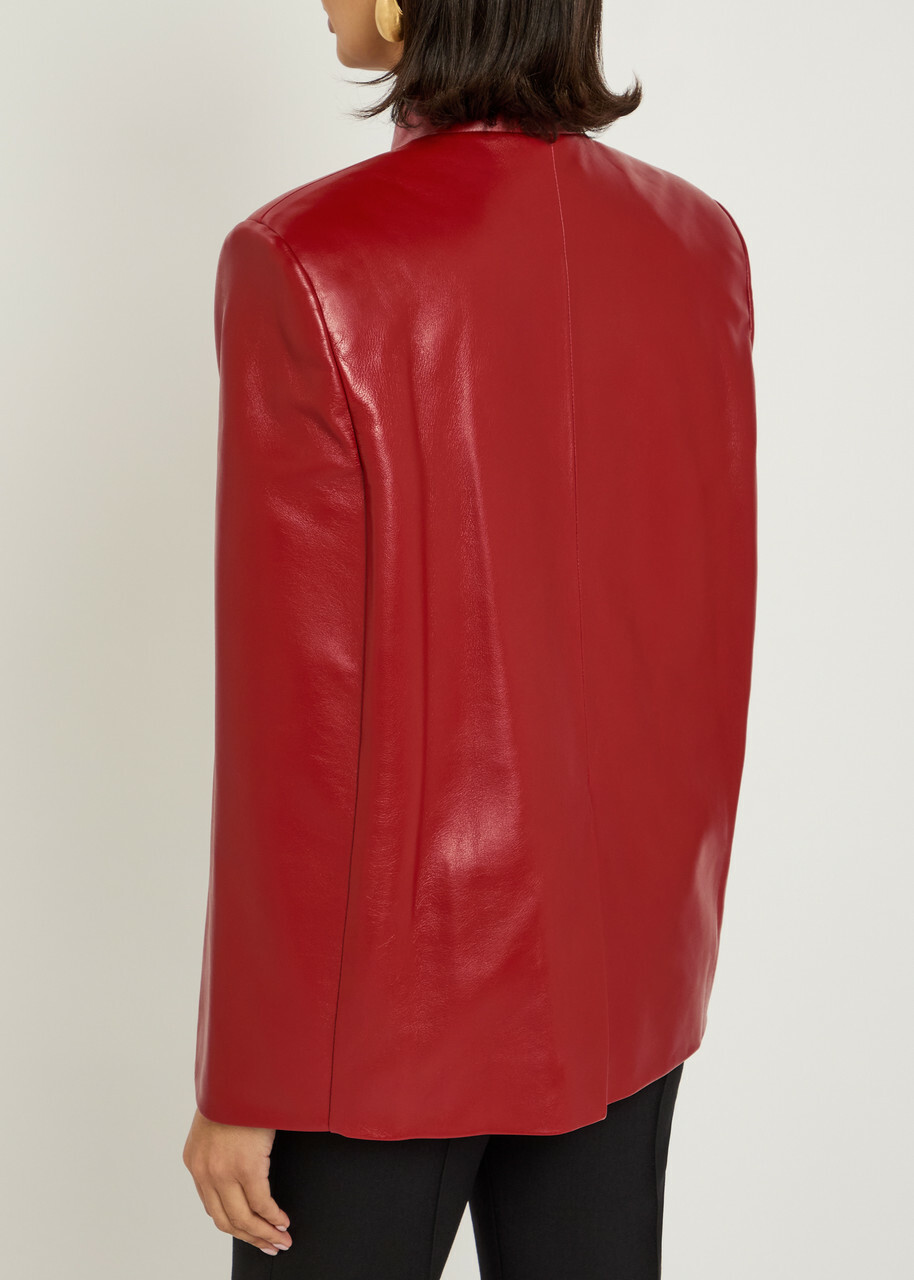 Khaite Dolso Open-sleeve Leather Jacket Red
