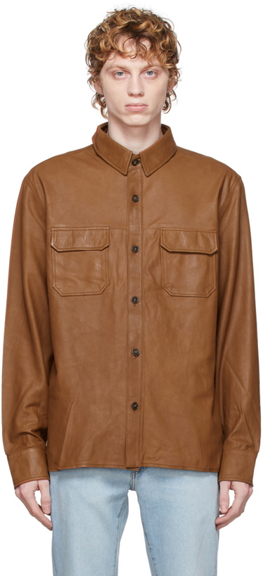 Photo: Officine Générale Brown Leather Amael Jacket