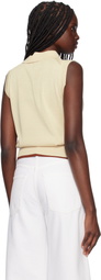 Nothing Written Beige Knit Sleeveless Polo