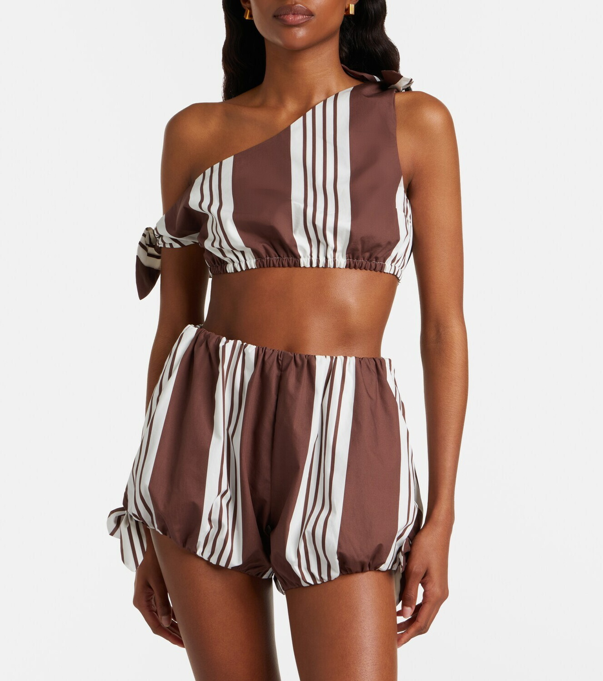Posse Rosie striped cotton shorts
