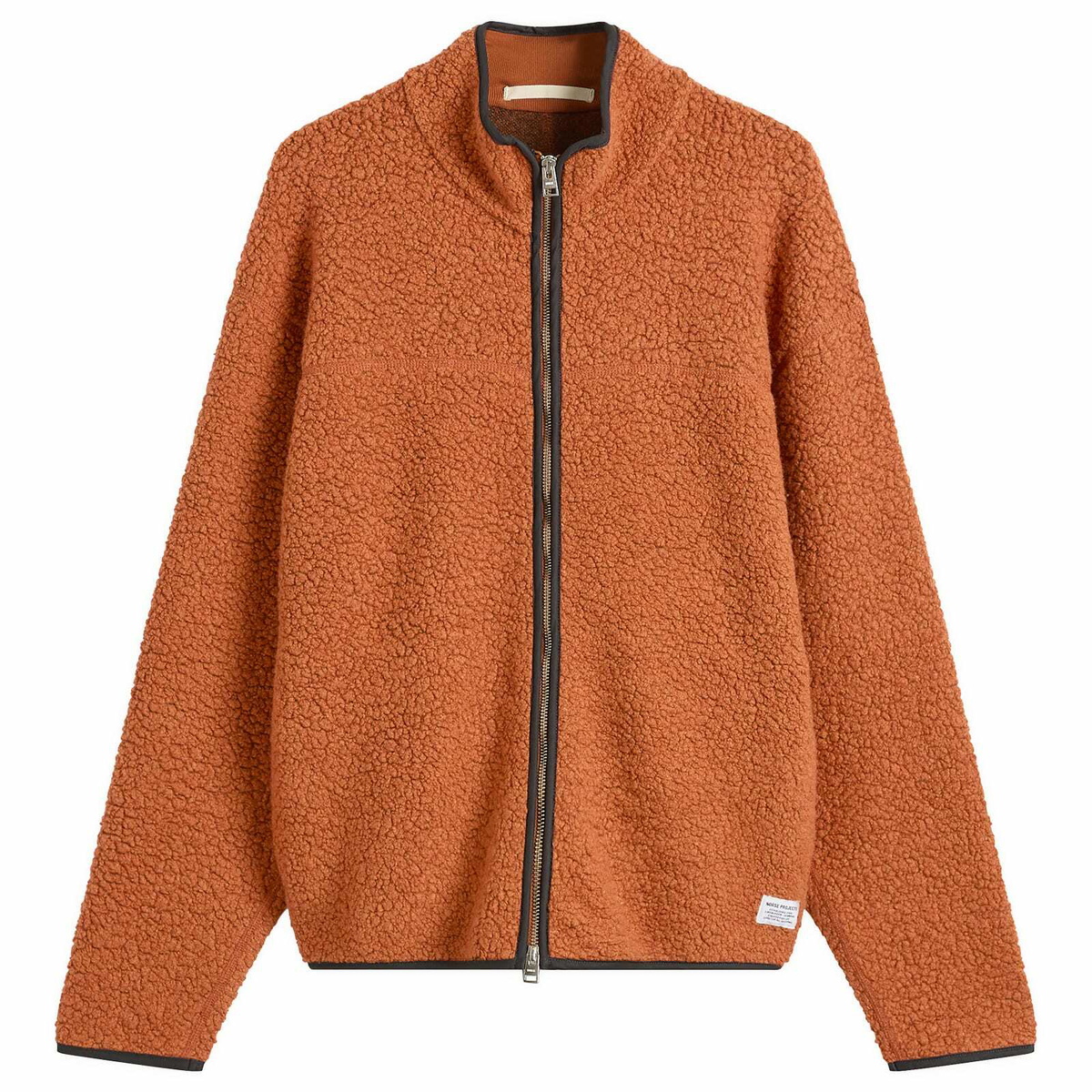 Norse Projects Men's Bjorn Sherpa Wool Fleece Jacket in Golden Orange