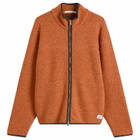 Norse Projects Men's Bjorn Sherpa Wool Fleece Jacket in Golden Orange
