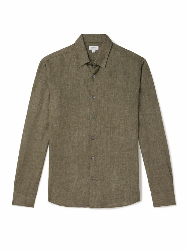 Photo: Sunspel - Linen Shirt - Green