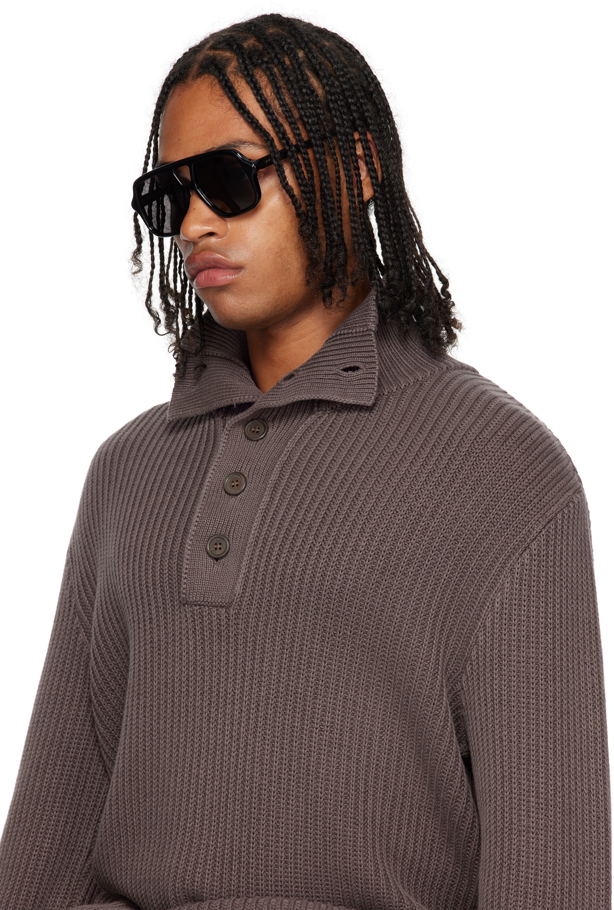 LOEWE Black Aviator Slim Sunglasses Loewe
