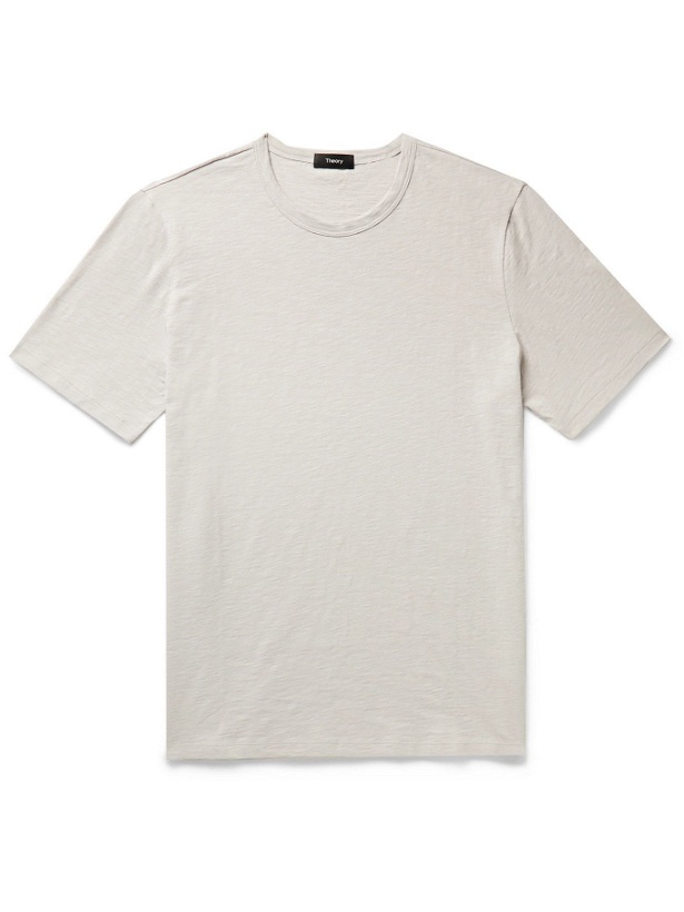 Photo: THEORY - Essential Slub Cotton-Jersey T-Shirt - Gray