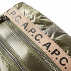 A.P.C. Men's Repeat Logo Neck Pouch in Khaki