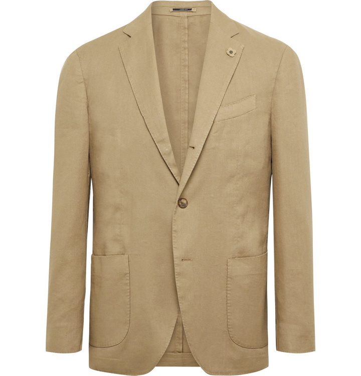 Photo: Lardini - Light-Brown Unstructured Linen-Blend Twill Blazer - Brown