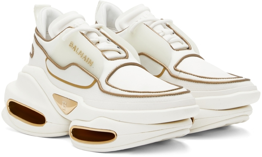 Balmain White B-Bold Low-Top Sneakers Balmain