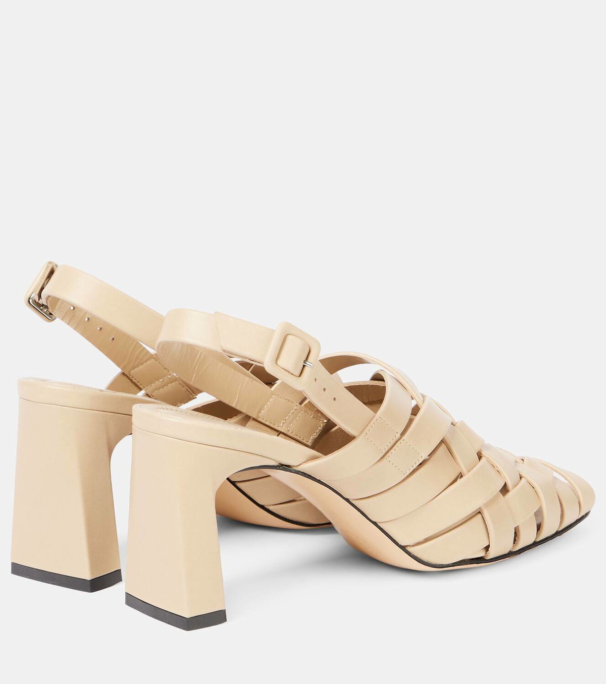 Souliers Martinez Leona 80 leather slingback pumps