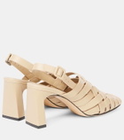 Souliers Martinez Leona 80 leather slingback pumps