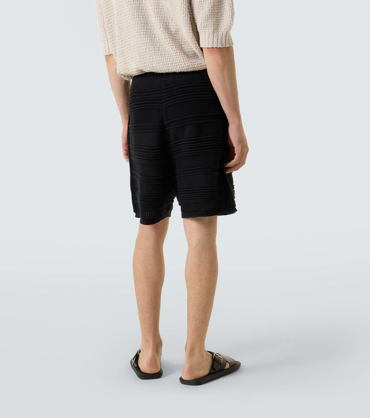 Commas Cotton-blend crochet Bermuda shorts