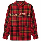 MASTERMIND WORLD Men's Oversized Plaid Shirt in Red