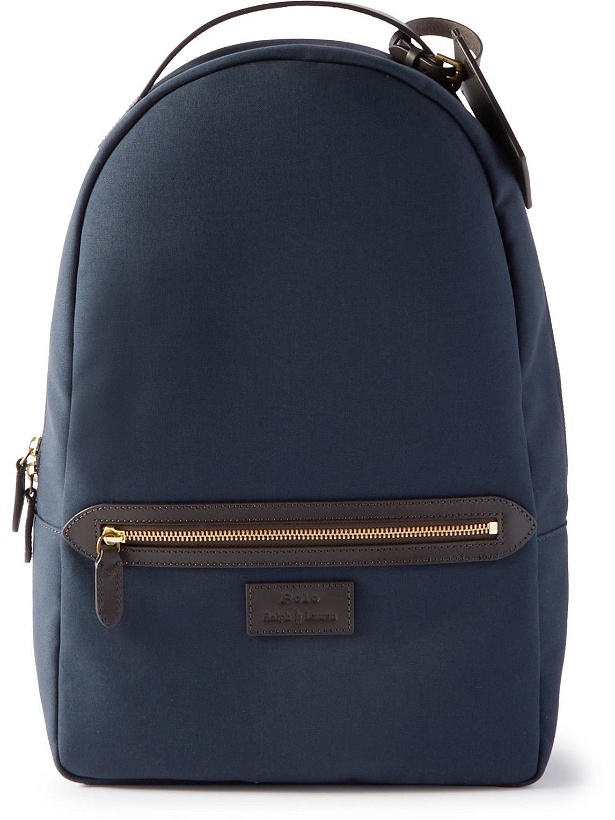 Photo: Polo Ralph Lauren - Leather-Trimmed Cotton-Canvas Backpack
