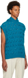 Solid Homme Blue Twisted Vest