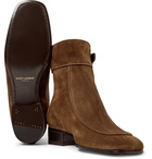 SAINT LAURENT - Miles Suede Boots - Brown