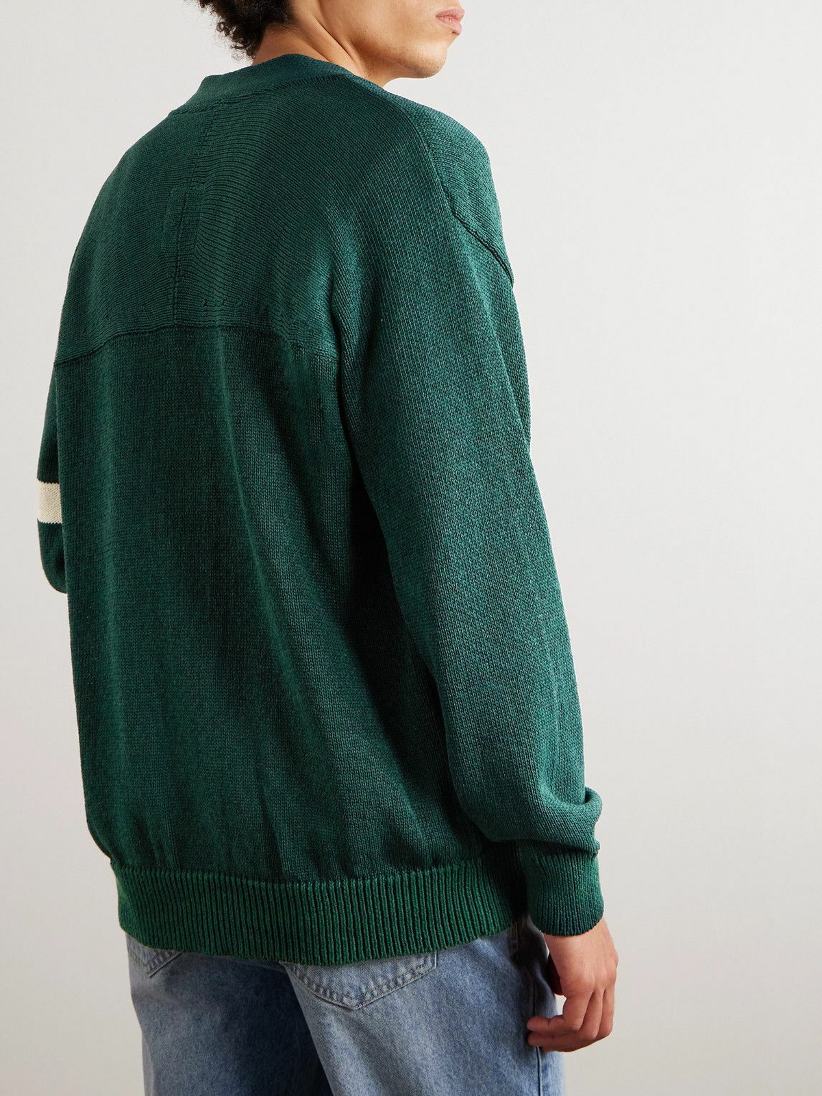 nanamica - Striped Knitted Cardigan - Green Nanamica