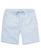 FRESCOBOL CARIOCA - Felipe Linen and Cotton-Blend Drawstring Shorts - Blue