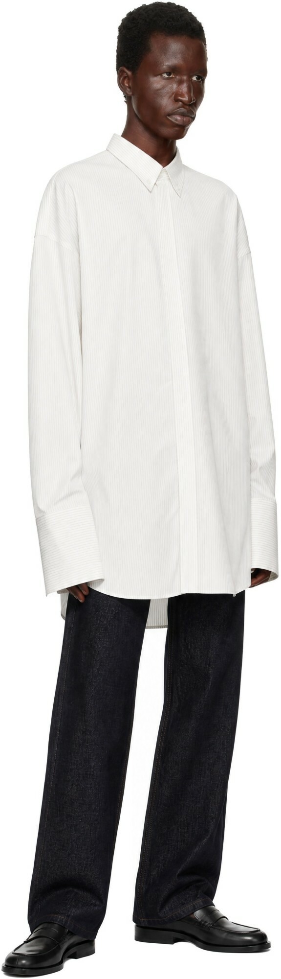 AMI Paris Off-White & Pink Oversize Shirt