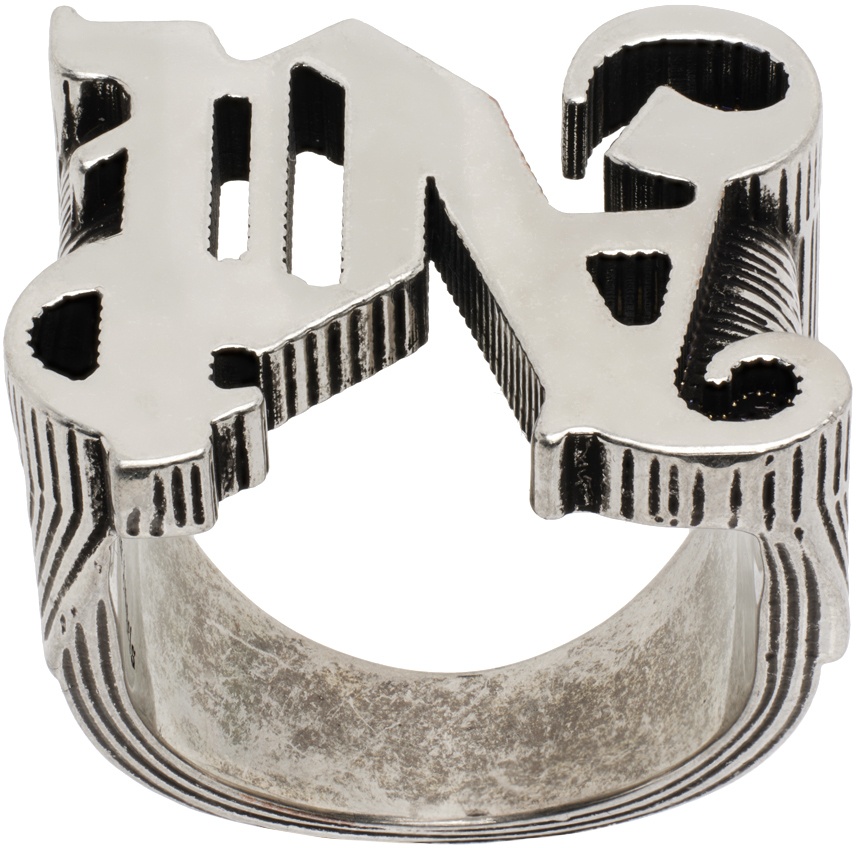 Palm Angels Silver 'PA' Monogram Ring