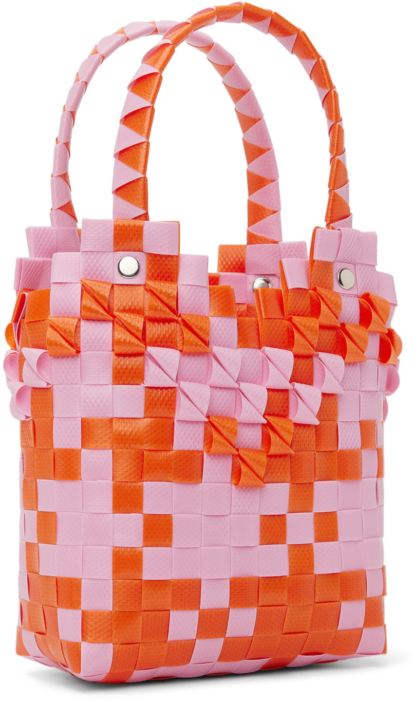 Marni Kids Pink & Orange Diamond Basket Bag Marni