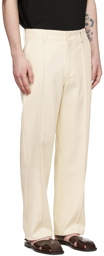 Solid Homme Off-White Cotton Trousers