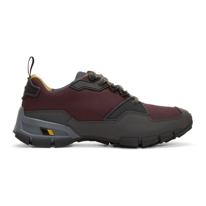 Photo: Prada Burgundy Leather and Mesh Crossection Sneakers
