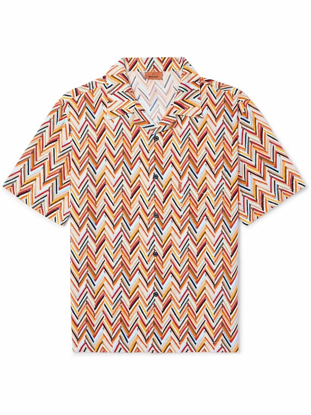 Photo: Missoni - Camp-Collar Printed Woven Shirt - Orange