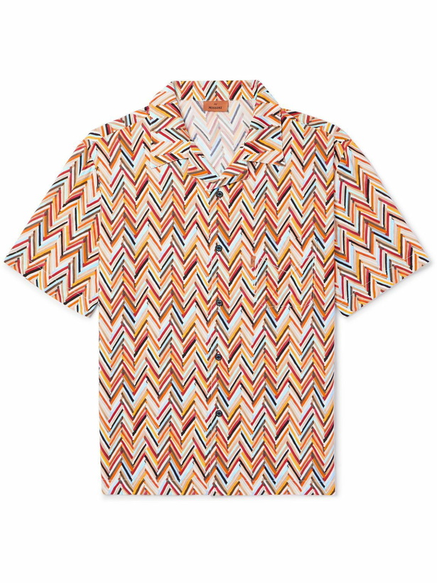 Photo: Missoni - Camp-Collar Printed Woven Shirt - Orange