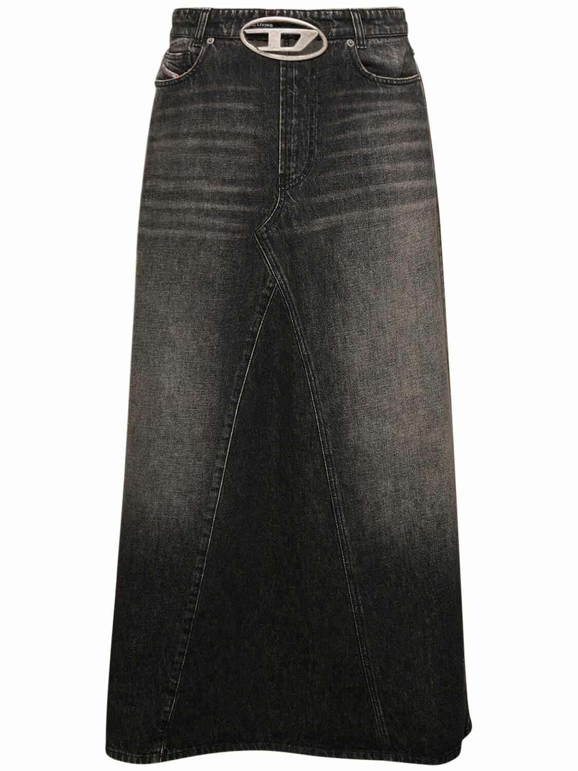 DIESEL - De-pago Faded Denim Long Skirt Diesel