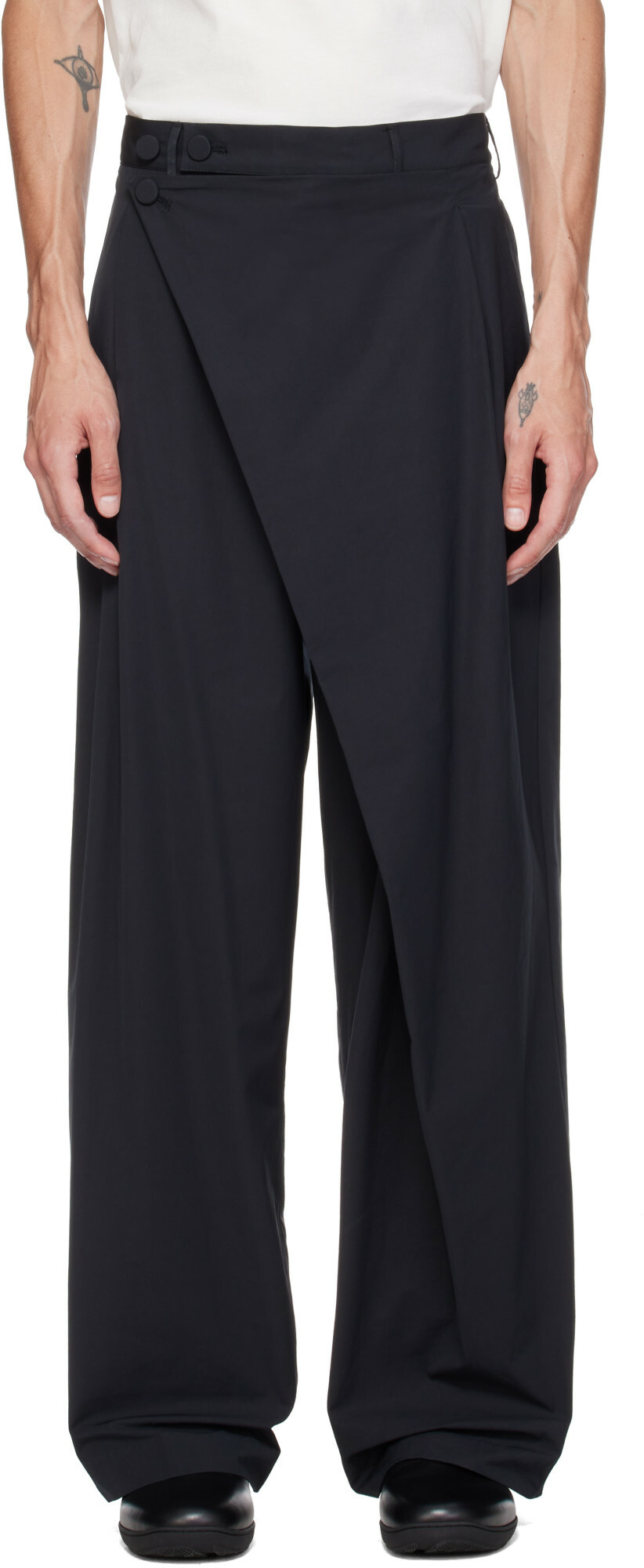Kiko Kostadinov Black Kippel Wrap Trousers