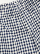 Barena - Bioto Straight-Leg Gingham Cotton-Blend Seersucker Trousers - Blue