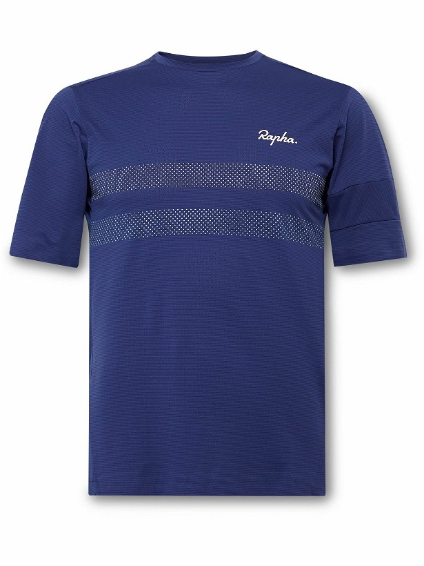 Photo: Rapha - Explore Technical Striped Stretch-Mesh T-Shirt - Blue