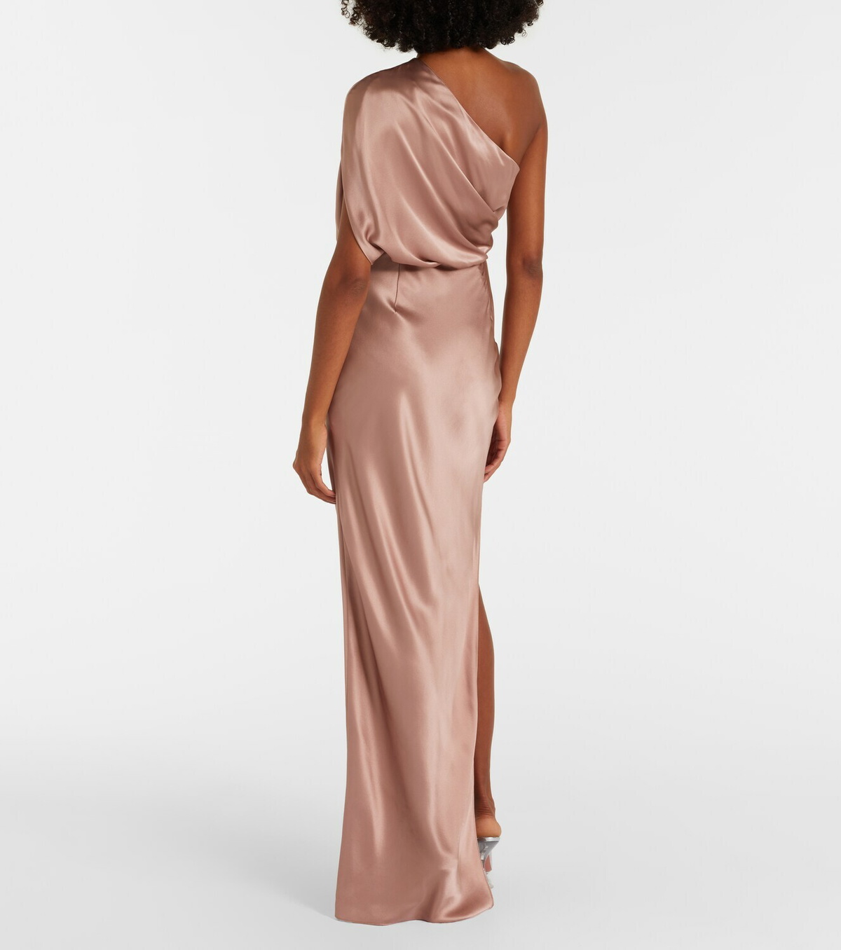 The Sei Draped one-shoulder silk satin gown