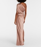 The Sei Draped one-shoulder silk satin gown