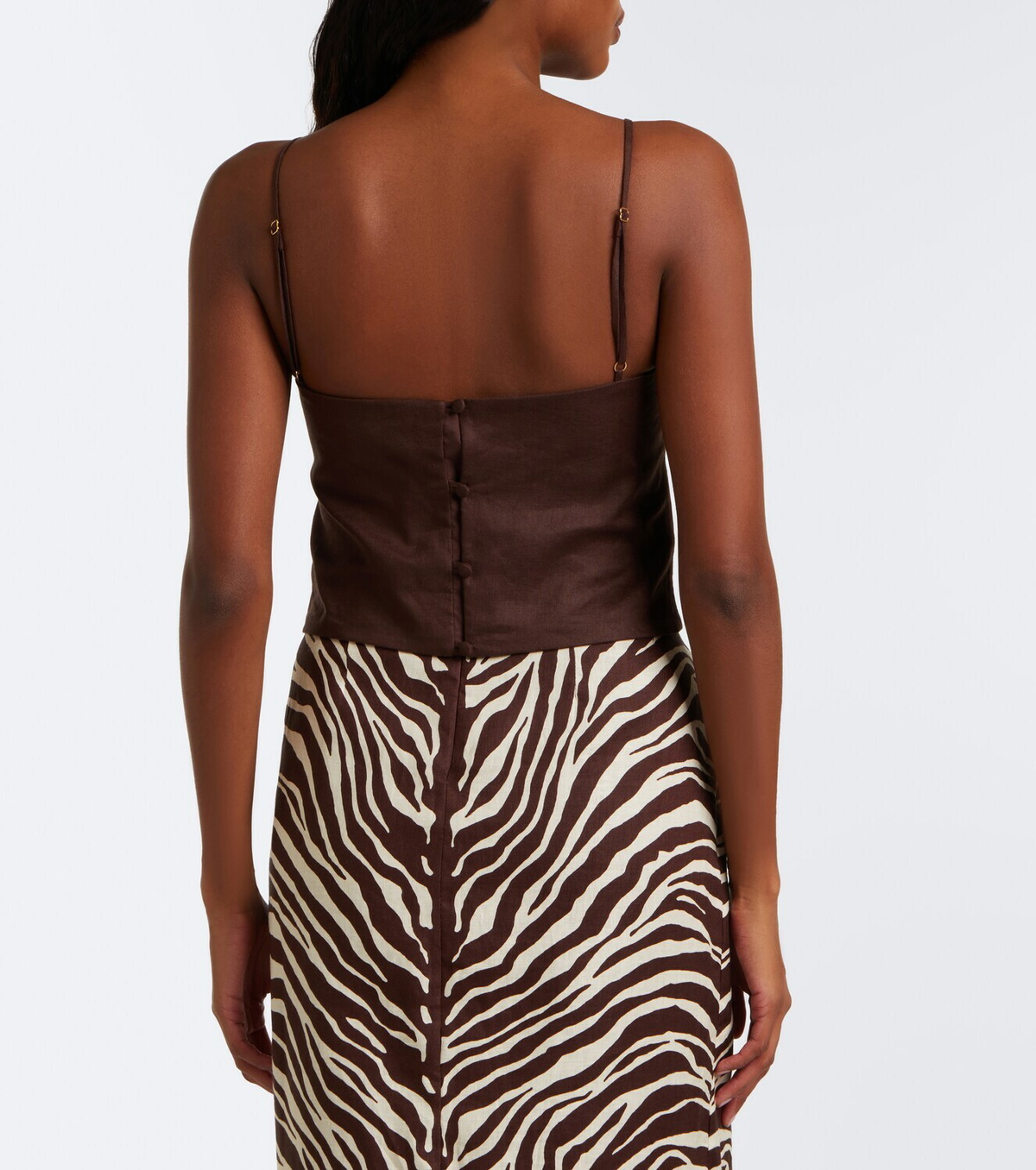 Cala de la Cruz Sei cutout linen top