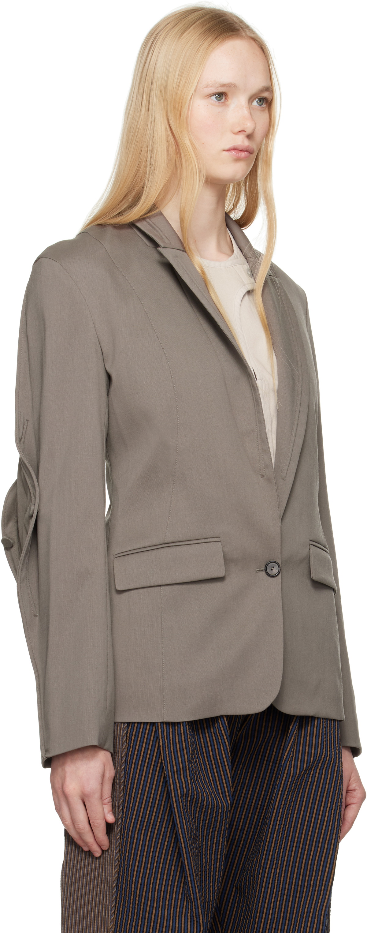 Kiko Kostadinov Gray Seneca Tailored Blazer