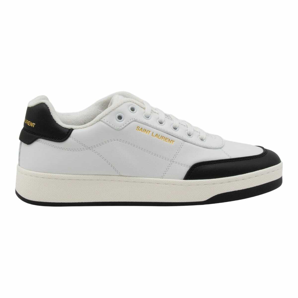Saint Laurent White Leather Malibu Mid-Top Sneakers Saint