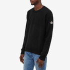 Moncler Men's Logo Crew Knit in Black