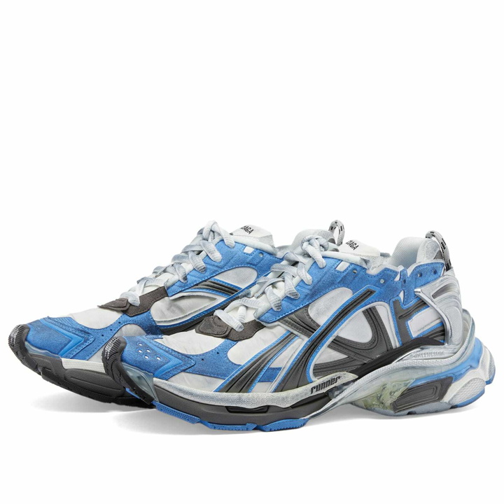 Photo: Balenciaga Men's Runner Sneakers in Blue/White/Grey