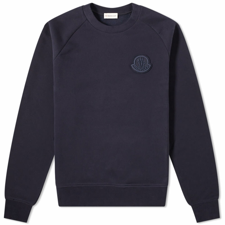 Photo: Moncler Men's Tonal Patch Logo Sweat in Navy